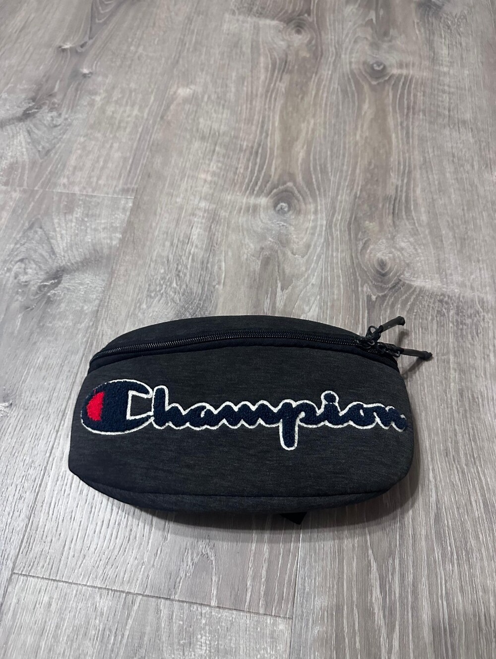 Champion Black Waist Bag with Red Logo Accent